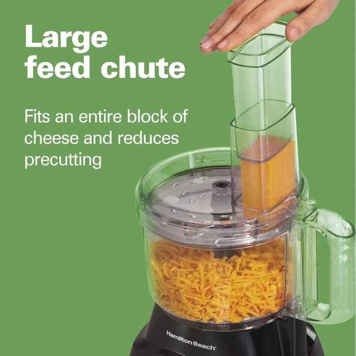 Hamilton Beach Food Processor & Vegetable Chopper for Slicing, Shredding, Mincing, and Puree, 8 Cup, Black - Image 3
