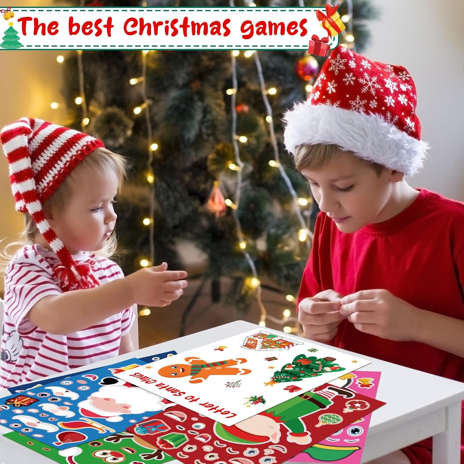 OHOME Christmas Stickers - Stocking Stuffers for Kids - DIY Christmas Crafts for Kids - Kids Christmas Gifts Activity Party Favors Supplies | Christmas Games | Toddler Stocking Stuffers(24 Sheets) - Image 6