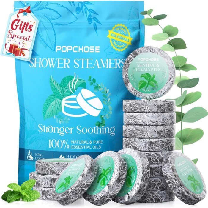 Shower Steamers Aromatherapy 16 Pack- Christmas Stocking Stuffers, Birthday Gifts for Women, Eucalyptus Shower Tablets with Essential Oils, Self Care Gift for women, mom, men, Stress Relief & Home SPA