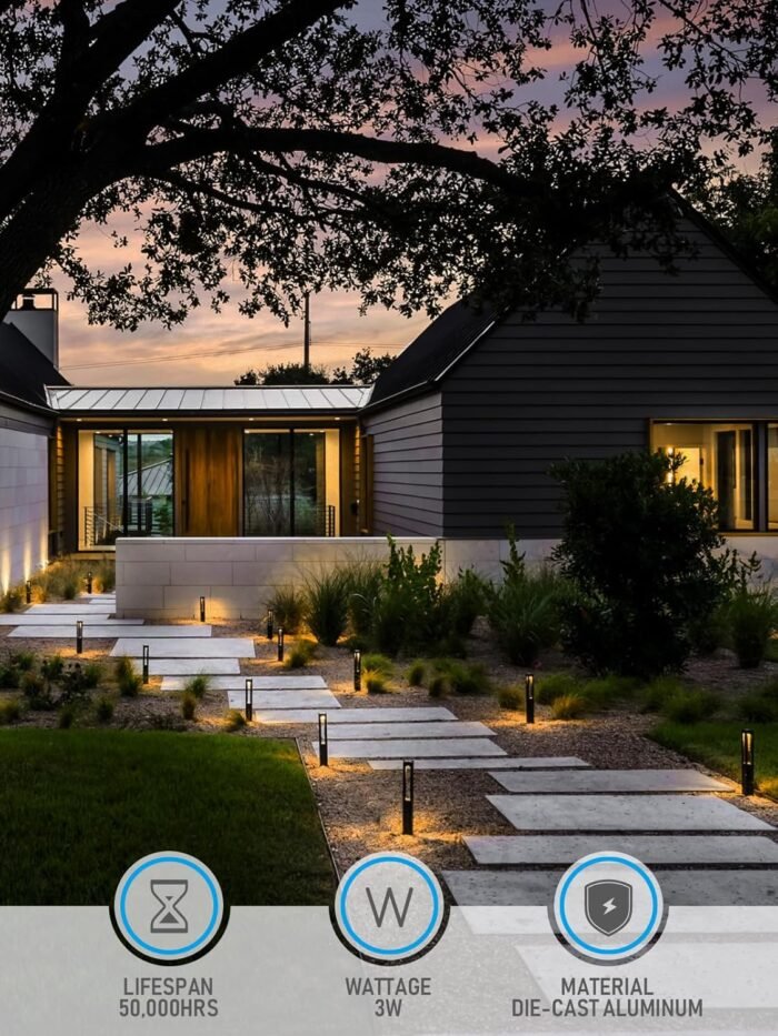 LEONLITE 12-Pack Low Voltage Landscape Lights, Unique Lighting Effects LED 172LM 3W 12-15V AC/DC, IP65, Aluminum Outdoor Driveway/Pathway Light, 3000K Warm White, Black Finish - Image 4