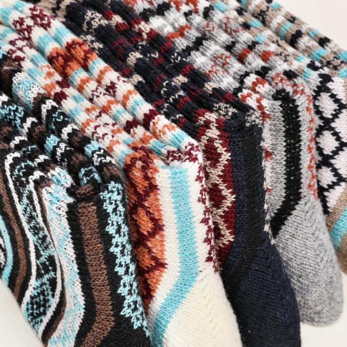 Wool Socks 5 Pairs - Wool Socks for Women Boot Socks Soft Crew Socks Cozy Socks Warm Socks - Image 3