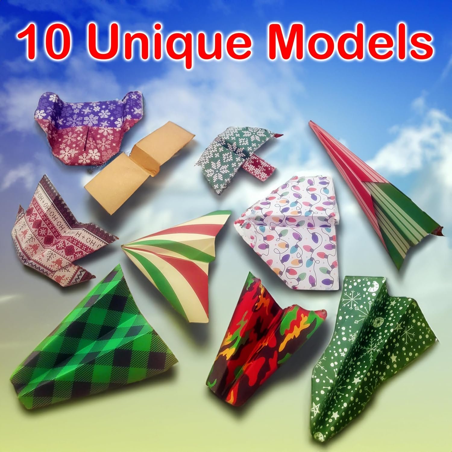 Paper Airplane Kit, Christmas Stocking Stuffers for Kids, Toys for Ages 8-13 Instruction Book, 60 Holiday Sheets, Christmas Gift Box, Stocking Stuffers Ideas for Boys 8-12 Christmas Crafts 2024 - Image 4