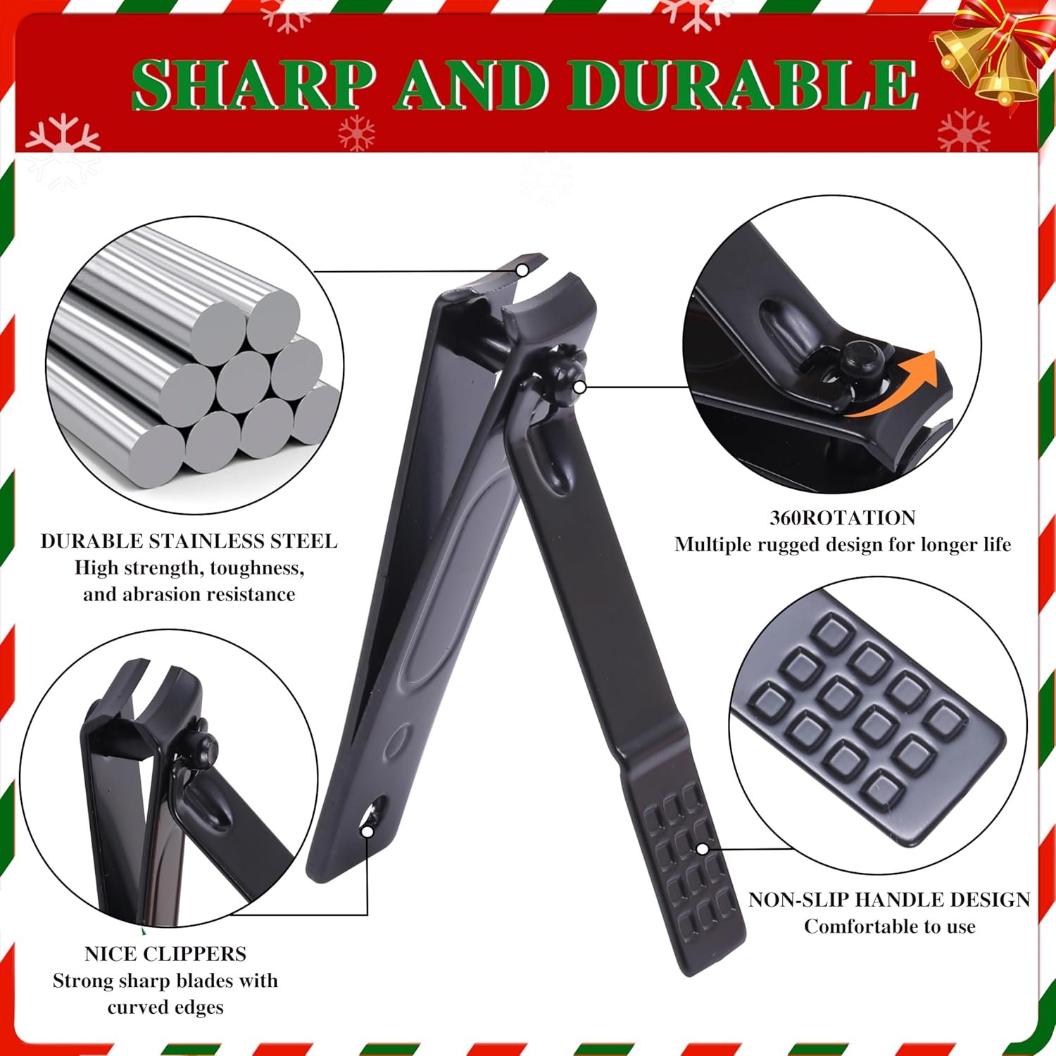 Manicure Set Nail Clippers Kit, Christmas Stocking Stuffers for Women Men,Professional Stainless Steel Nail Care Tools with Leather Travel Case,Christmas Gifts for Women Mom Husband Colleagues - Image 3