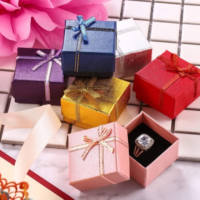 12 Pieces Cardboard Earring Gift Box Jewellery Ring Box Necklace Bracelet Earring Jewelry Package Case for Christmas Birthday Gift (1.57 x 1.57 x 1.06 Inch) - Image 5