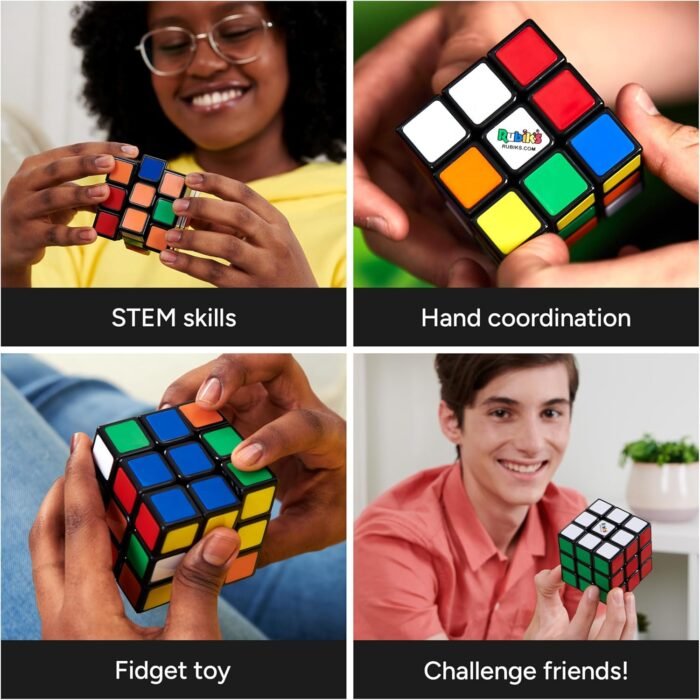 Rubik's Cube, The Original 3x3 Cube 3D Puzzle Fidget Cube Stress Relief Fidget Toy Brain Teasers Travel Games for Adults and Kids Ages 8+ - Image 5