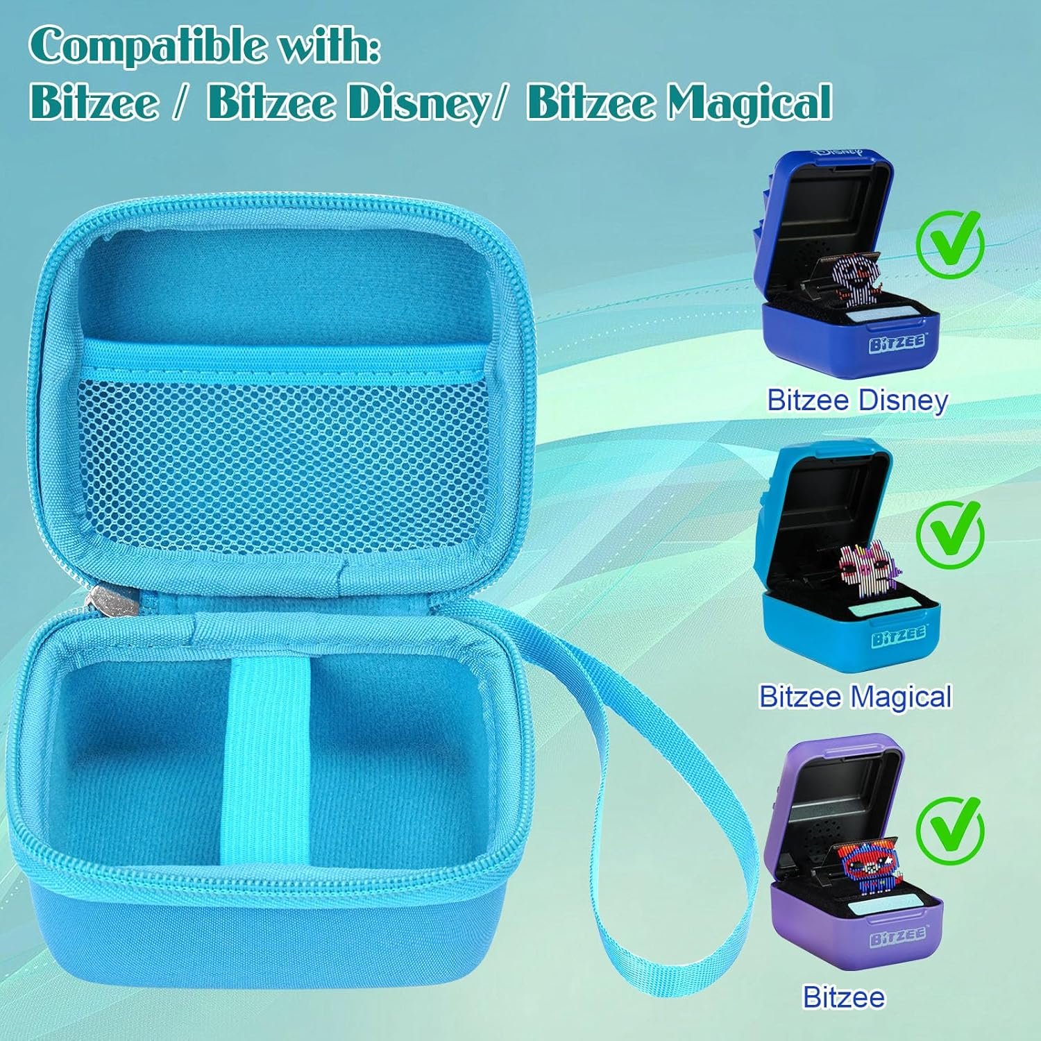 MGZNMTY Travel Carrying Case for Bitzee Disney/Bitzee Magicals/Bitzee Digital Pet Interactive Virtual Toy, Protective Storage Holder for Electronic Gadgets Toys for Kids (Case Only) (Magical Blue) - Image 2