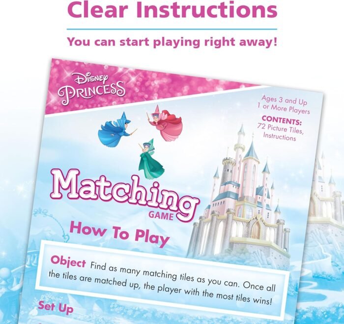 Wonder Forge Disney Princess Matching Game-Fun & Quick Memory Game for Kids | Engaging Toy for Ages 3-5 Years | Features Beloved Disney Princesses | Ideal for Solo or Family Play (Packaging May Vary) - Image 6
