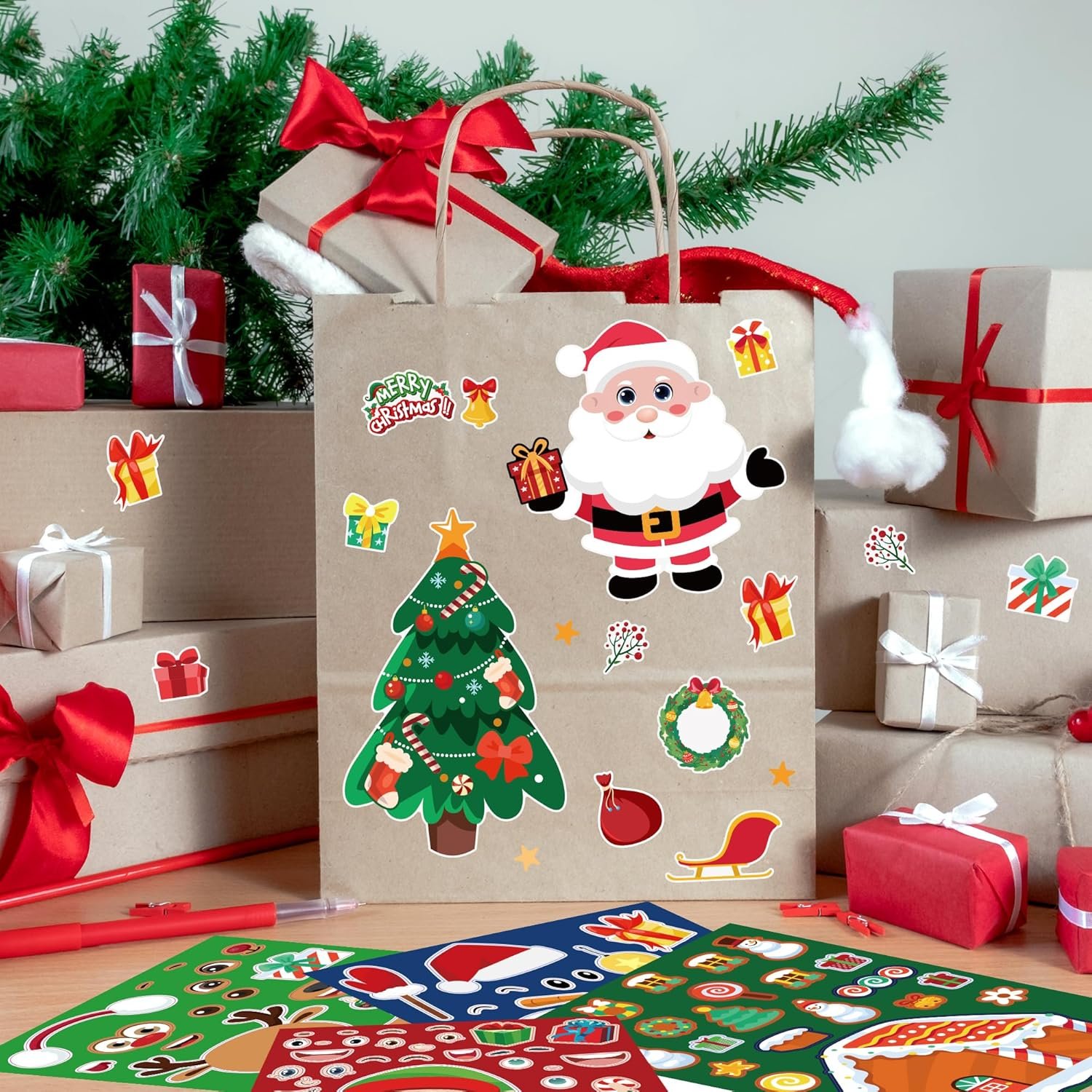 OHOME Christmas Stickers - Stocking Stuffers for Kids - DIY Christmas Crafts for Kids - Kids Christmas Gifts Activity Party Favors Supplies | Christmas Games | Toddler Stocking Stuffers(24 Sheets) - Image 5