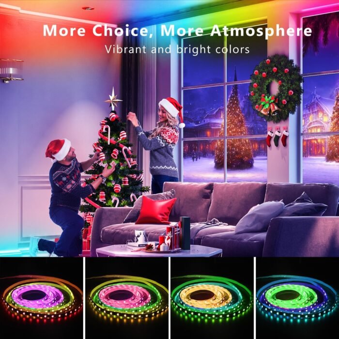 DAYBETTER RGB Smart IC LED Strip Lights, LED Lights for Bedroom, DIY Multiple Colors on One Line, App Control Color Changing Strip Lighting Music Sync Home Decor 16.4 ft - Image 2