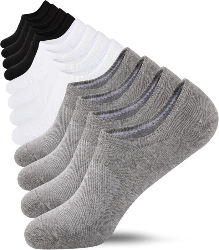 Heatuff No Show Socks Womens Cotton Low Cut Non Slip Casual Socks Invisible Flat Boat Liner Socks (6/9 Pairs)