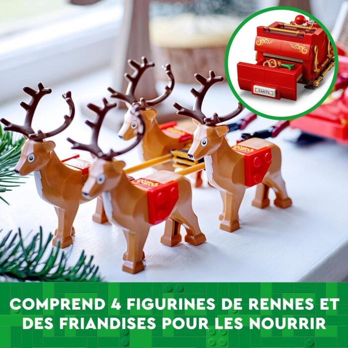 LEGO Santa's Sleigh - Building Toys for Kids, Boys & Girls, Ages 9+ - Indoor Christmas Decorations for Home W/Santa Claus Figurine & Reindeer - Gifts for Boys & Girls - 40499 - Image 5