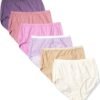 Hanes Women's Just My Size High-Waist Cotton Brief Underwear, High-Rise Brief, 6-Pack (Colors May Vary)