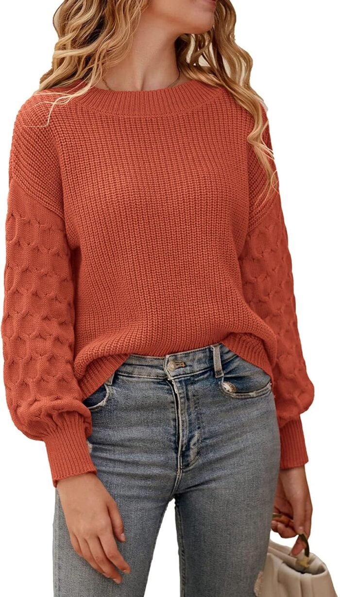 PRETTYGARDEN Women's 2024 Winter Pullover Sweater Casual Long Sleeve Crewneck Loose Chunky Knit Jumper Tops Blouse