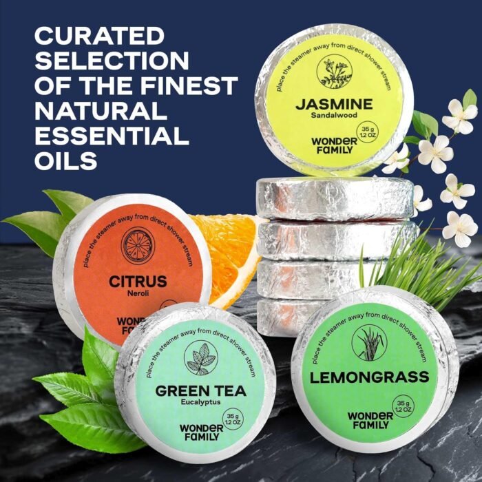 Shower Steamers Aromatherapy + Stone Tray - 8 Pack Shower Bombs for Women & Men - Shower Essentials for Women - SPA Gifts for Women with Green Tea Eucalyptus for Shower - Shower Tablets Aromatherapy - Image 2