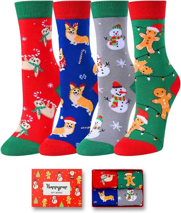 HAPPYPOP Christmas Gifts Stocking Socks for Teens - Secret Santa Socks, Xmas Stocking Stuffers for Kids