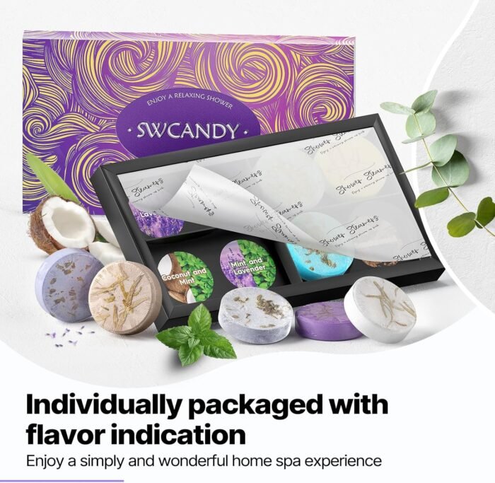 Bath Bombs Aromatherapy Birthday Gifts for Women - SWCANDY 8 Pcs Stocking Stuffers Christmas Gifts for Mom Men Teen Adults Self Care Shower Steamers with Natural Essential Oils Relaxation Home SPA - Image 6