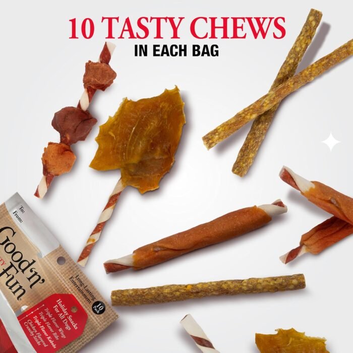Good 'n' Fun Holiday Chews, Treat Your Dog to Fun Shaped Long Lasting Chews, Made Ingredients - Image 5