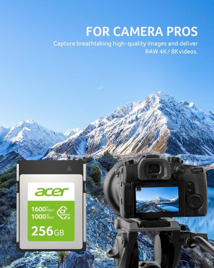 Acer CFE100 256GB Digital Memory Card - CFexpress Card Type B Up to 1600 MB/s Read for Cameras - BL.9BWWA.319 - Image 2