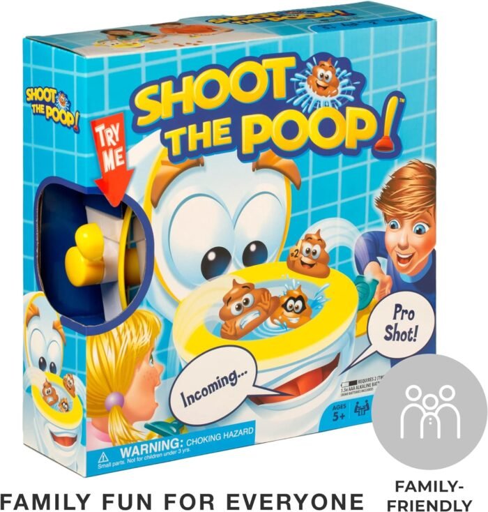 Brybelly The Original Shoot The Poop - Funny Family Game - Fast and Frenzied Flushing Poop Game with Fun Sounds for Kids - Image 7