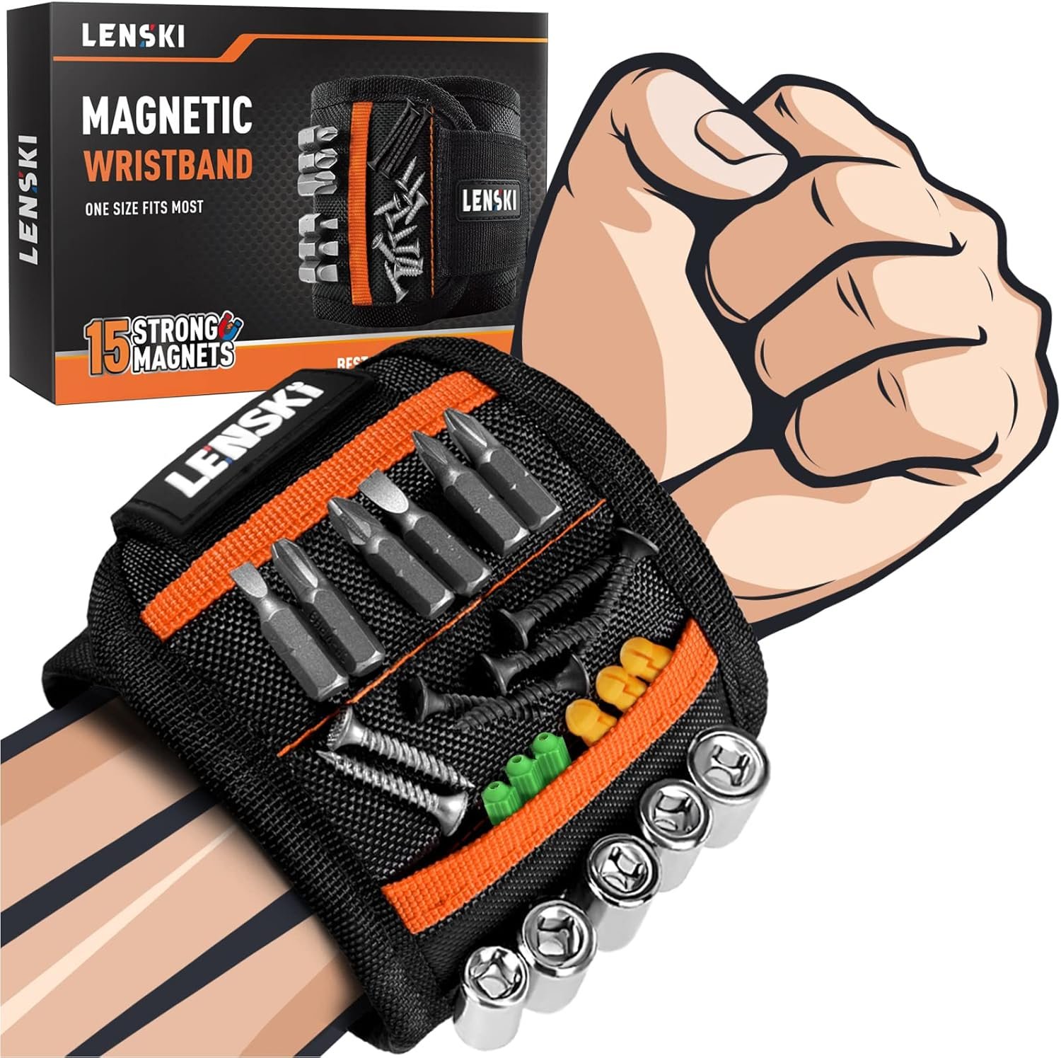 Lenski Stocking Stuffers for Adults Men, Christmas Gifts for Men, Magnetic Wristband Dad Gifts for Men Unique, Mens Gifts for Dad Him Grandpa, Gifts for Men Who Have Everything, Cool Gadgets for Men