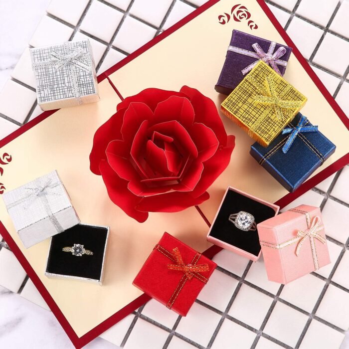 12 Pieces Cardboard Earring Gift Box Jewellery Ring Box Necklace Bracelet Earring Jewelry Package Case for Christmas Birthday Gift (1.57 x 1.57 x 1.06 Inch) - Image 7