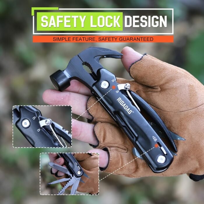 Stocking Stuffers for Men on Christmas - Gifts for Men, Mens Stocking Stuffers 2024 - Christmas Fathers Day Birthday Gifts for Men, Dad, Husband - Multitool Hammer for Camping, Hiking, Survival - Image 7