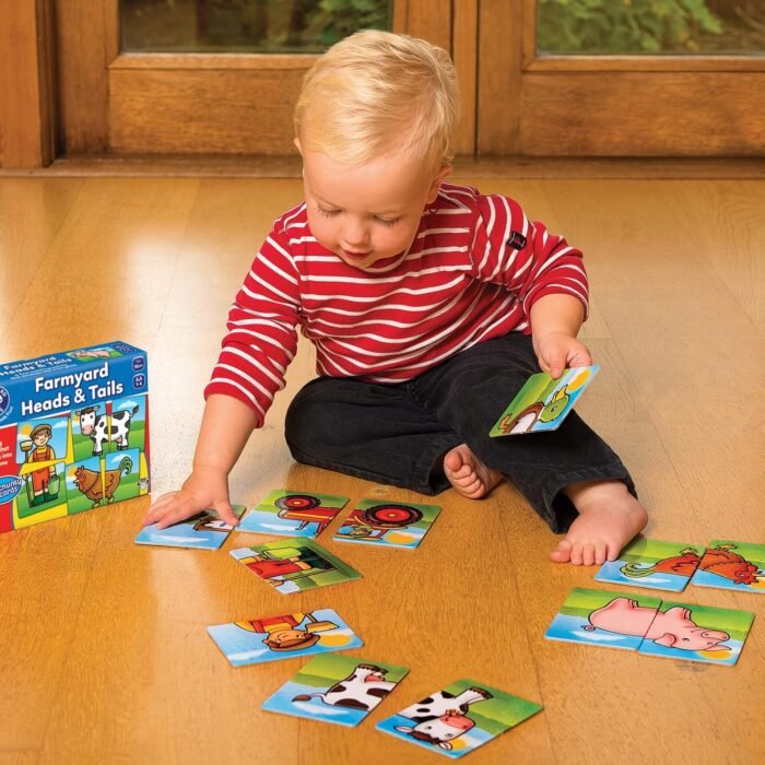 Orchard Toys Moose, Farmyard Heads & Tails Game. A First Matching Activity That develops into a Fun Game. 24 Chunky Cards. Age 18 Months+. 1-4 Players - Image 5