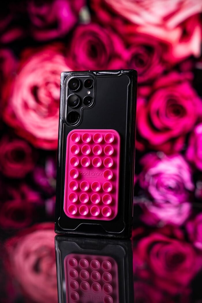 The Cool Grip - Suction Cup Phone Mount, Suction Phone Case, Phone Sticky Grip, Phone Suction Grip, Sticky Phone Case, Phone Holder, Silicone Suction Phone Case, Phone Grip (Carmine Rose) - Image 4