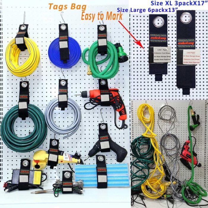 Extension Cord Holder Organizer Straps 9Pack Heavy Duty Storage Straps Wrap Cords Hose Rope Cable Straps for Garage RV Boat Organization Christmas Stocking Stuffers for Men Gifts Gadgets - Image 7