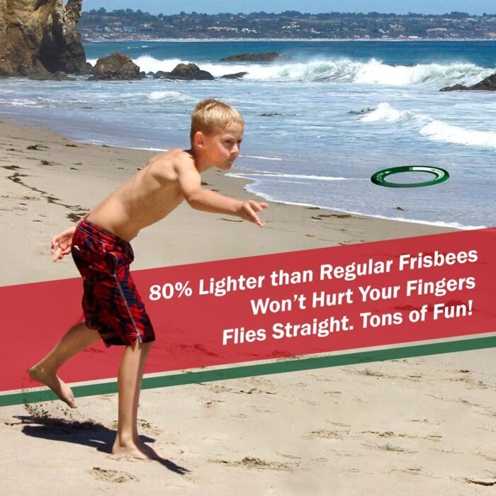 Activ Life Kid’s Flying Rings [2 Pack] They Fly Straight & Don’t Hurt! 80% Lighter Than Standard Frisbees - Replace Screen Time with Healthy Family Fun - Get Outside & Play! Proudly Made in The USA - Image 3