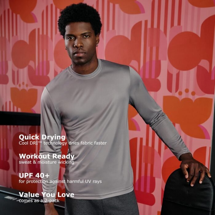 Hanes Sport Performance Long Sleeve T-Shirt, Performance Athletic Shirt, 2-Pack - Image 6