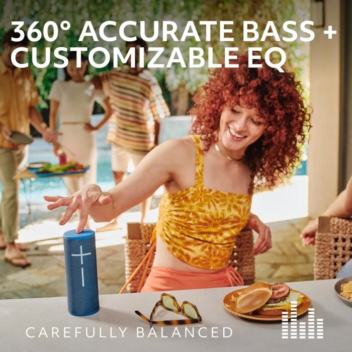Ultimate Ears Boom 4 Portable Waterproof Bluetooth Speaker with 360-Degree, Bold, Immersive, Crystal-Clear Sound, Floating Speaker with 15-Hour Battery and 147ft (45m) Range - Blue - Image 2