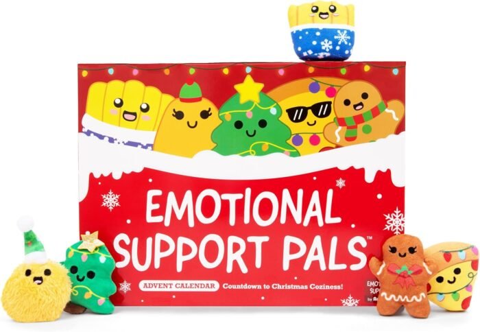 Emotional Support Plush Advent Calendar by Relatable, Perfect Plush Advent Calendar for Kids or Teens, Contains 25 Mini Collectible Plushies Including Fries, Gingerbread, and Nugget Plush Toys, Stocking Stuffers for Kids