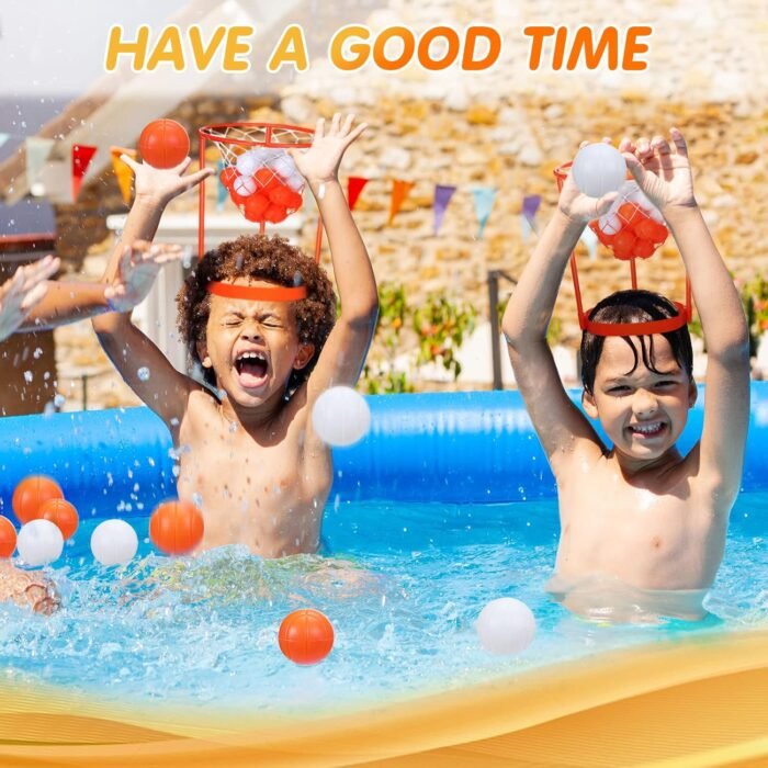 HyDren Head Hoop Basketball Party Game Set for Kids and Adults Carnival Game Portable Adjustable Basket Net Headband with Balls for Birthday Carnival Office Indoor Outdoor Activity Fun Gift (33 Pcs) - Image 5