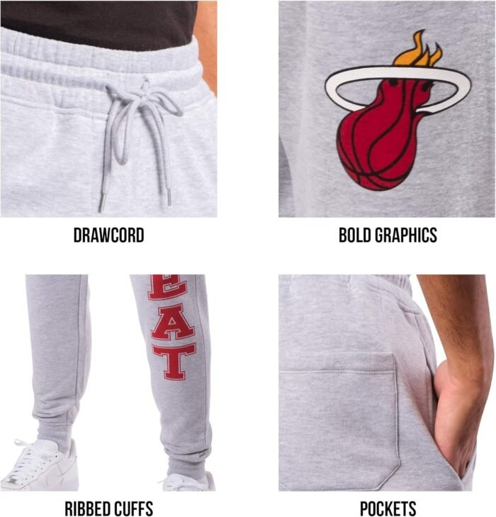 Ultra Game Men's NBA Official Super Soft Team Jogger Sweatpants - Image 5