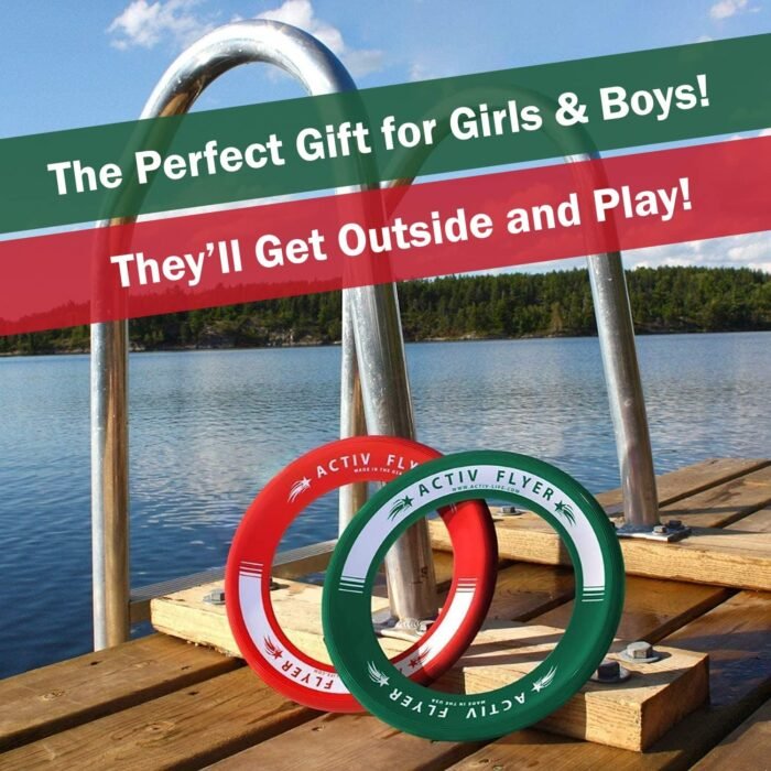 Activ Life Kid’s Flying Rings [2 Pack] They Fly Straight & Don’t Hurt! 80% Lighter Than Standard Frisbees - Replace Screen Time with Healthy Family Fun - Get Outside & Play! Proudly Made in The USA - Image 4