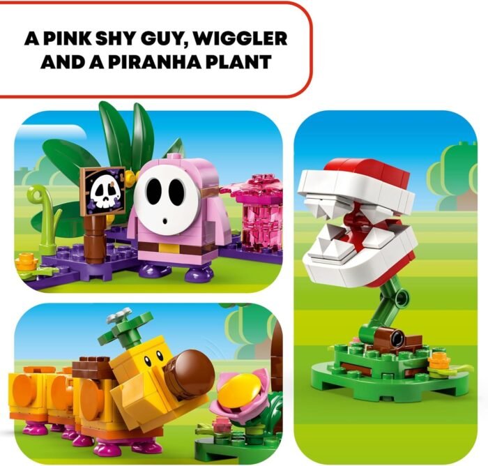 LEGO Super Mario Soda Jungle Maker Set, Customizable Nintendo Birthday Gift, Mario Playset for Kids, Pink Shy Guy and a Wiggler, Jungle Toys for Boys, Girls and Any Gamers Ages 7 and Up, 71434 - Image 4