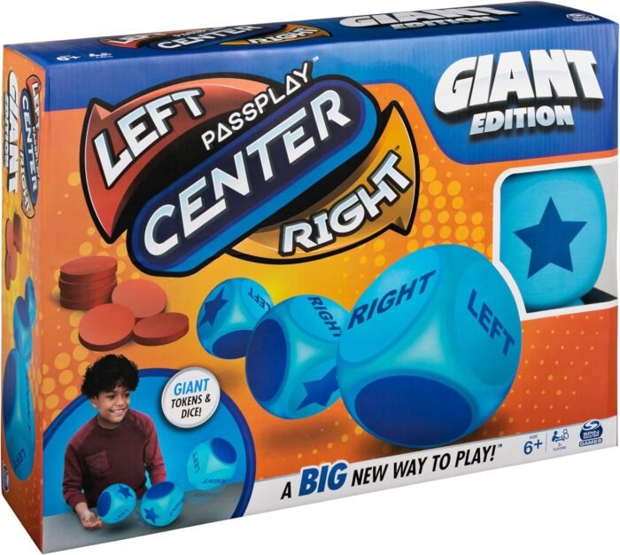 Spin Master Games, Giant Left Center Right, Classic Family Game Night Board Game, Indoor & Outside Game, Family, for Ages 6+ - Image 8