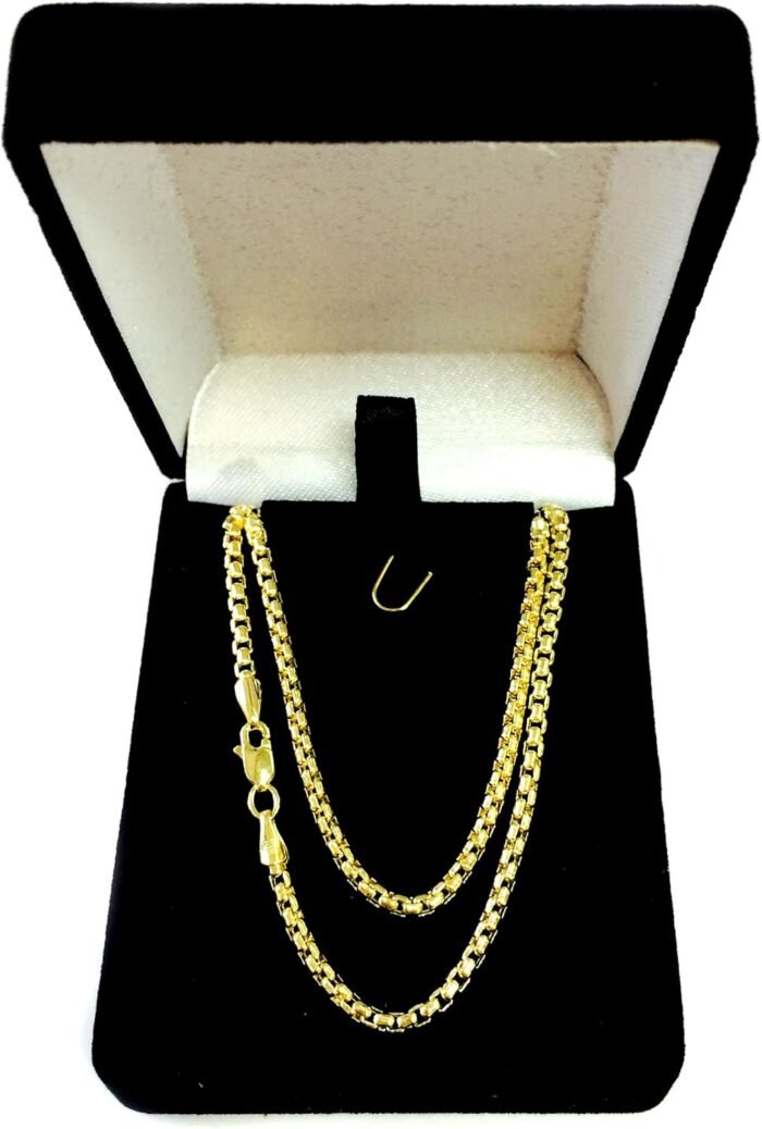 Jewelry Affairs 14k Yellow Gold Round Box Chain Necklace, 2.1mm - Image 4