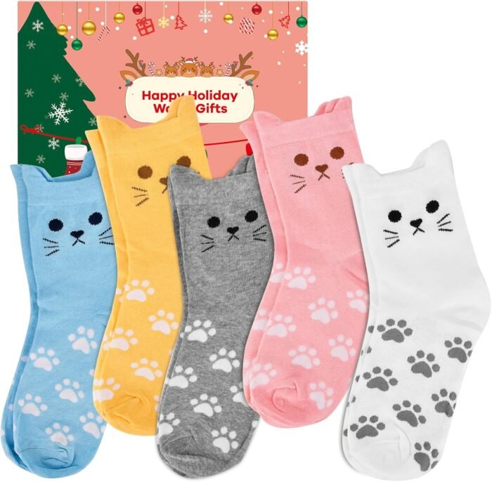 Stocking Stuffers for Women Adults, Christmas Gifts for Women Her Grils Girlfriend Teen Girls Funny Gifts Cat Socks