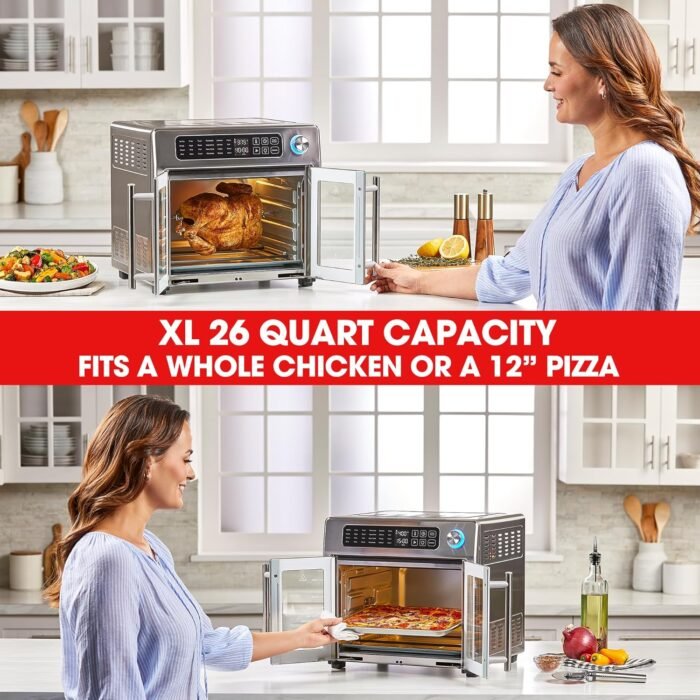 Emeril Lagasse 26 QT Extra Large Air Fryer, Convection Toaster Oven with French Doors, Stainless Steel - Image 5