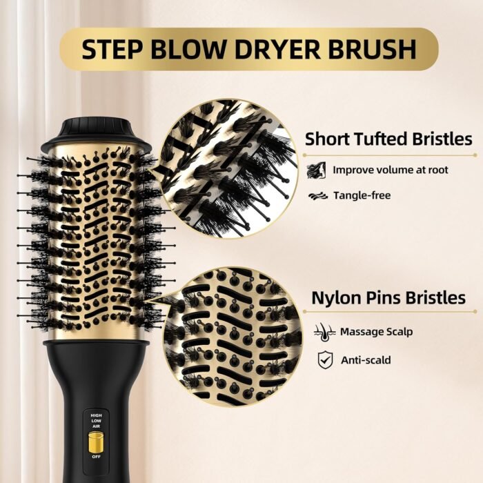 4-in-1 Hot Air Brush with Oval Barrel - Salon-Grade Styling Tool for All Hair Types - Image 4
