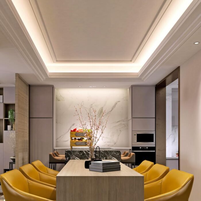 Maxxima 72 in. Hardwired LED Under Cabinet Strip Light, 2760 Lumens, 3000K Warm White, Kitchen and Living Room 120V White Cove Lighting, No Power Supply Needed - Image 6