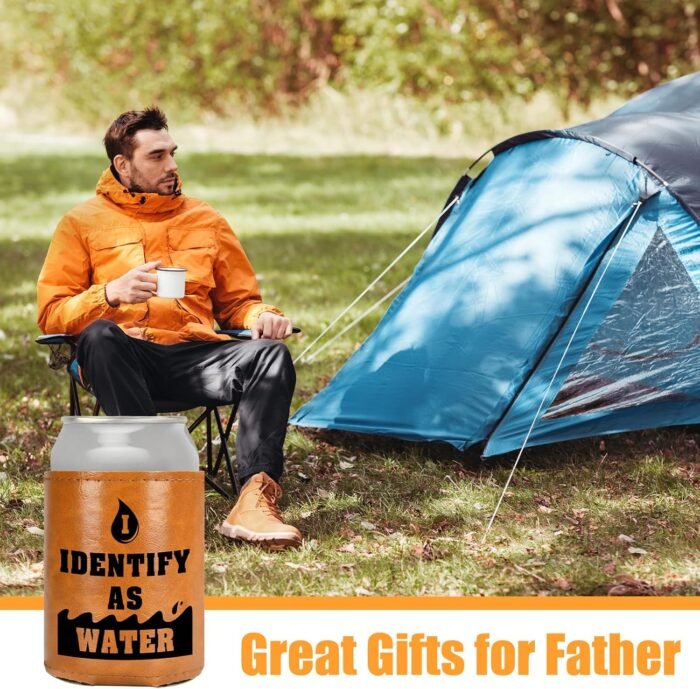 Gifts for Dad Christmas Gifts for Men Dad Birthday Gifts White Elephant Gifts for Adults Christmas Stocking Stuffers Fathers Day Funny Gag Mens Gifts ldeas from Daughter Son Leather Can Cooler for Men - Image 5