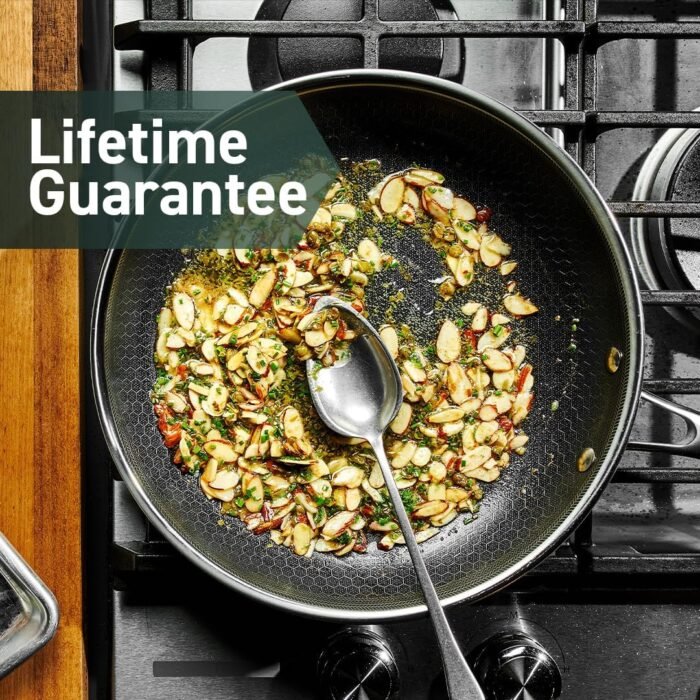 HexClad Hybrid Nonstick 6-Piece Fry Pan Set, 8, 10 and 12-Inch Frying Pans with Tempered Glass Lids, Stay-Cool Handles, Dishwasher and Oven Safe, Induction Ready, Compatible with All Cooktops - Image 6