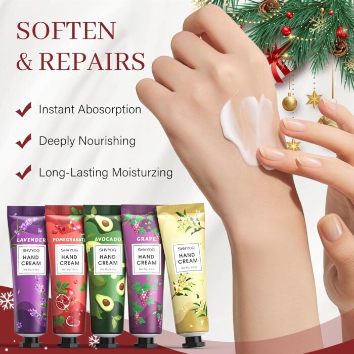 SHVYOG 28PCS Hand Cream Gift Set, Christmas Gifts Stocking Stuffers for Women, Bridesmaid Gifts Travel Size Hand Lotion for Dry Cracked Hands, Mini Hand Lotion Bulk, 28 x 30ml - Image 3