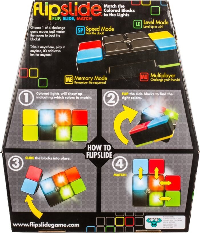 Flipslide Game - Electronic Handheld Game | Addictive Multiplayer Puzzle Game of Skill | Flip, Slide & Match Colors to Beat the Clock | 4 Thrilling Game Modes | Ages 8+ | Includes Batteries - Image 10