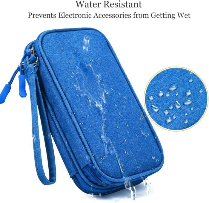 Electronics Accessories Organizer Pouch Bag, Electronic Organizer Travel Case Cable Organizer Electronics Accessories Bag for Cable, Charger, SD Card, Business Travel Gadget Bag (Blue) - Image 6