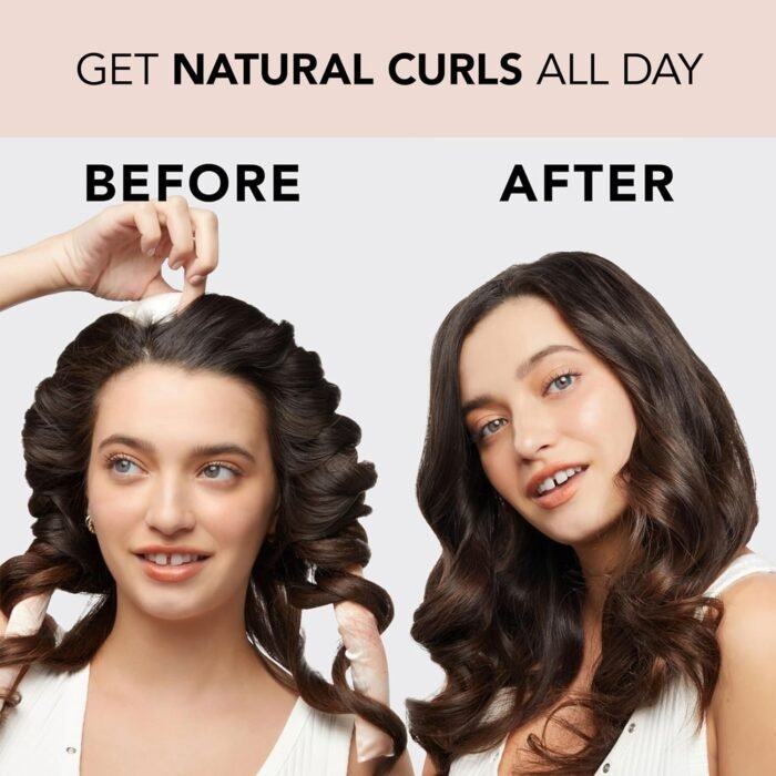 Kitsch Satin Heatless Curling Set - Heatless Hair Curlers to Sleep in - Heatless Curls Overnight - Heatless Curling Rod - No Heat Curls Overnight - Overnight Blowout Rods - Soft Hair Rollers - Sunset - Image 5