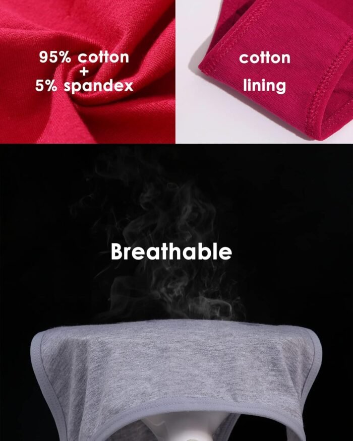 FINETOO 6 Pack String Underwear for Women Cotton High Cut Stretch Breathable Low Rise Hipster Cheeky Bikini Panties S-XL - Image 4